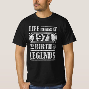 Camiseta 54 Anos De 1971 Nascimento Da Legenda 54.O Anivers