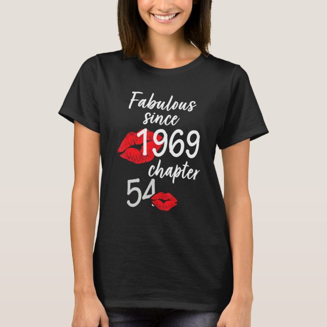Camiseta 54 anos e fabuloso aniversário desde 1969 (Frente)