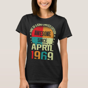 Camiseta 54 anos incrível desde ABRIL 1969 Vintage 54th Bir