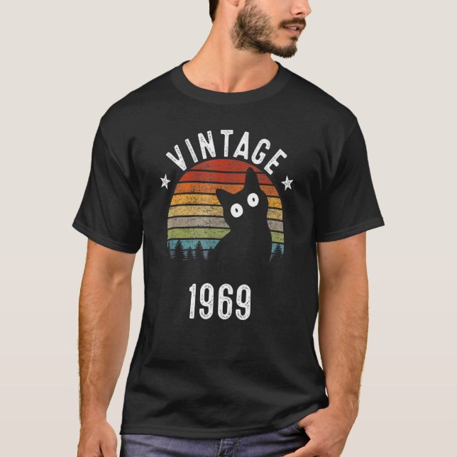 Camiseta 54 anos Vintage 1969 54 anos (Frente)