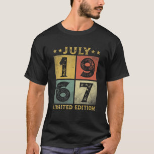 Camiseta 54 anos Vintage julho de 1967 Limited Edition 54T