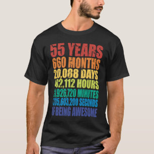 Camiseta 55º Aniversário Homens E Mulheres 55 Anos De Idade