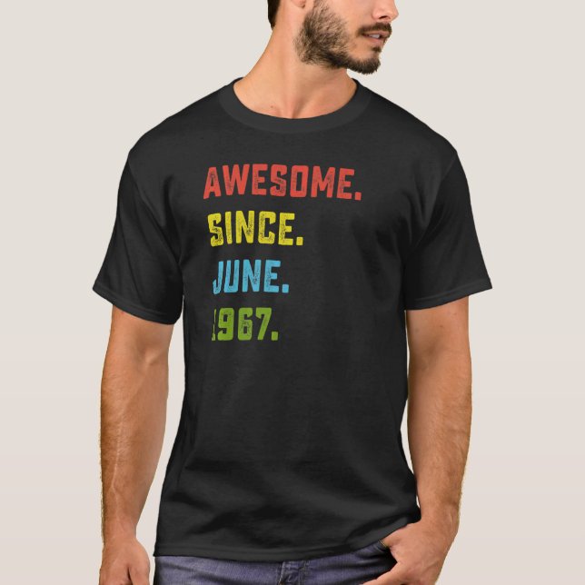 Camiseta 55º Aniversário Impressionante Desde Junho De 1967 (Frente)
