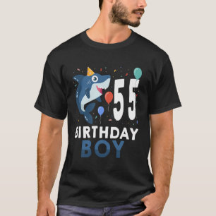 Camiseta 55º Aniversário - Oceano Tubarão-55 Anos Funny B-