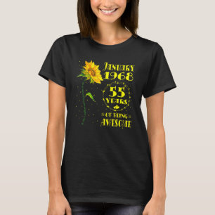 Camiseta 55. º aniversário 55 anos Nascer de girassol Janei