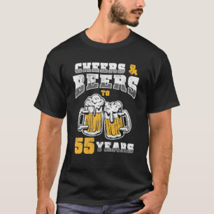 Camiseta 55.º Aniversário "Cheers and Beers" De 55 Anos