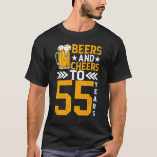 Camiseta 55. º Aniversário Das Cervejas E Dos Sapatos A 55 