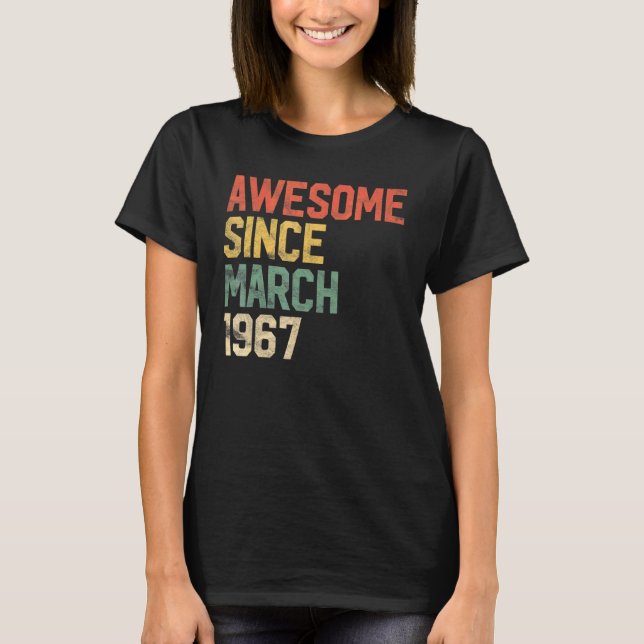 Camiseta 55.º Aniversário Impressionante Desde março de 196 (Frente)