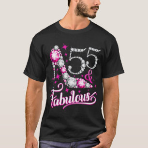 Camiseta 55 Aniversário. 55 e mulheres fabulosas, senhoras