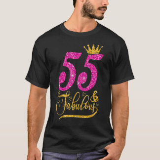 Camiseta 55 anos 55 anos e fabulosa Rainha Cro de 55 anos