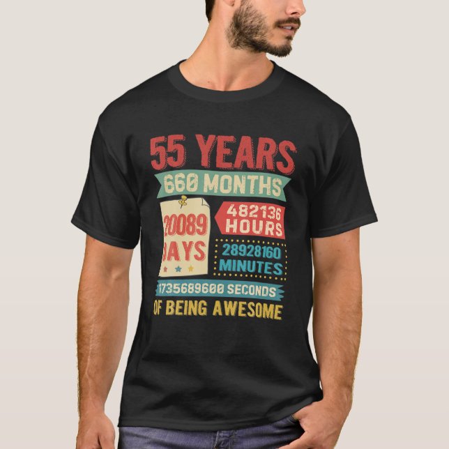 Camiseta 55 Anos De Idade, 55 Anos De Decoração De Aniversá (Frente)