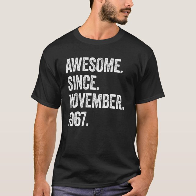 Camiseta 55 anos de idade incrível desde novembro de 1967 5 (Frente)