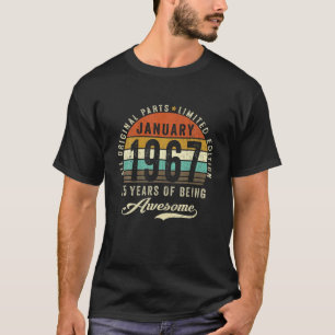 Camiseta 55 Anos De Idade Janeiro De 1967 Edição Limitada 5