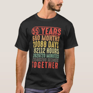 Camiseta 55 anos juntos 55 anos de pais casados