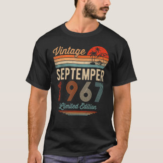 Camiseta 55 anos Vintage, 55 anos, setembro de 1967