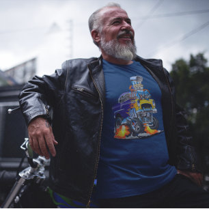 Camiseta 55 Carro Engraçado Fumaça Pista de Arrastar Fera