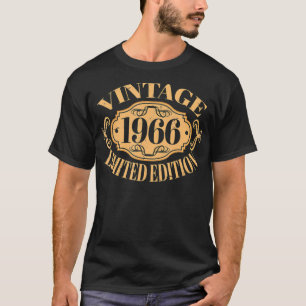 Camiseta 55.o Aniversário, Vintage 1966, Para Homens e Mulh