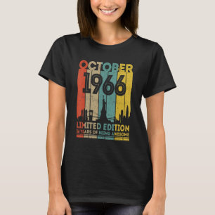 Camiseta 56 anos Presentes Vintage outubro de 1966 56º Nasc