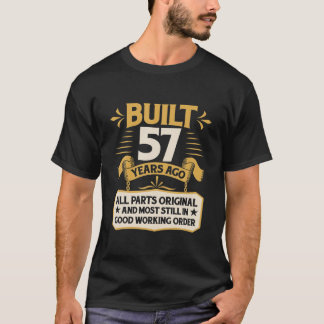 Camiseta 57º aniversário construído há 57 anos