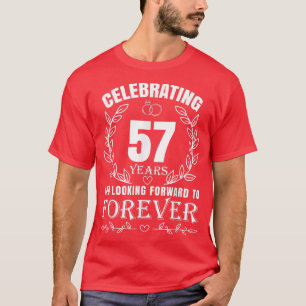 Camiseta 57º aniversário de casamento bonito para Casais ca