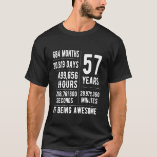 Camiseta 57º aniversário Homens Mulheres Engraçadas 57 anos
