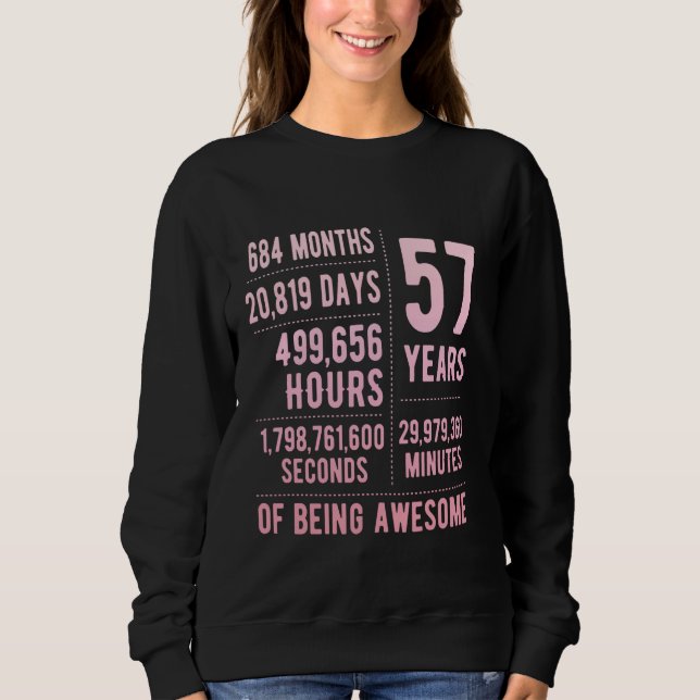 Camiseta 57º aniversário Homens Mulheres Engraçadas 57 anos (Frente)