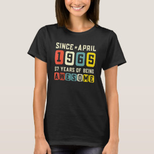 Camiseta 57º Aniversário Impressionante Desde abril de 1965