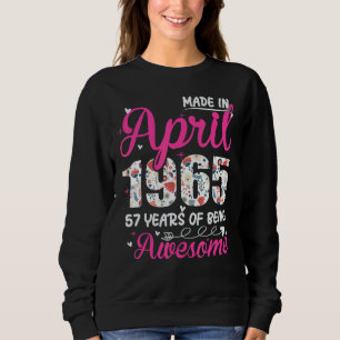 Camiseta 57º aniversário incrível desde abril de 1965 Flora