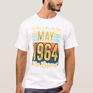 Camiseta 57º Aniversário O Homem O Mito A Lenda Maio