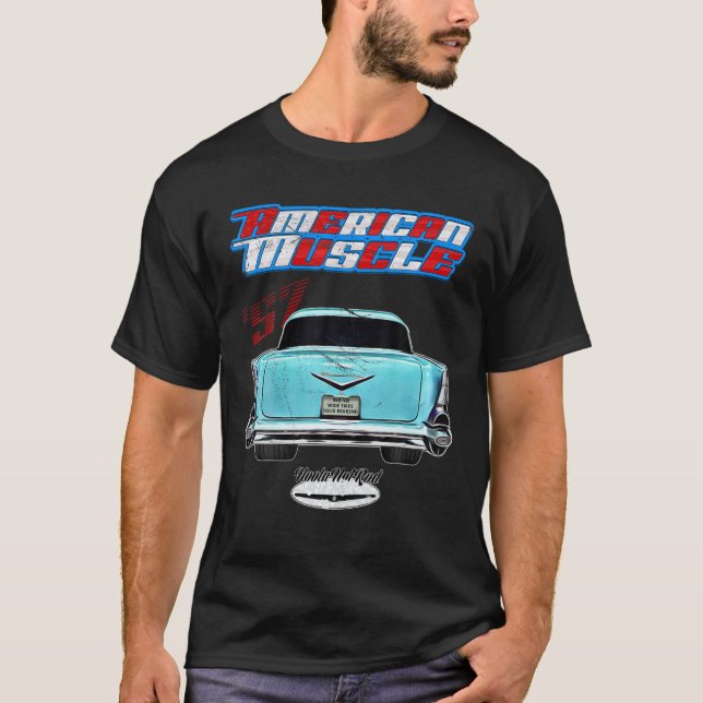 Camiseta 57.1957 Belair Bel Air American Muscle Car Hotrod (Frente)