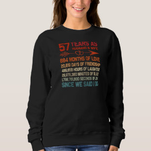 Camiseta 57 Anos Como Marido e Esposa 57.º Aniversário Para