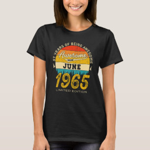 Camiseta 57 anos de idade incrível desde junho de 1965 57º
