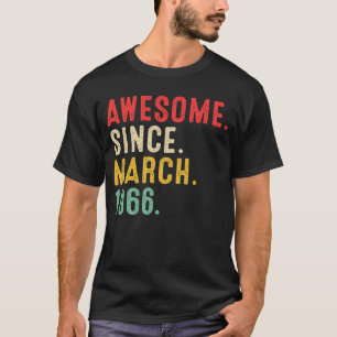 Camiseta 57 anos de idade incrível desde março de 1966 57º