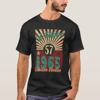 Camiseta 57 Anos De Idade Vintage 1965 Edição Limitada 57º 