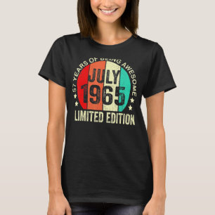 Camiseta 57 anos julho 1965 57º aniversário