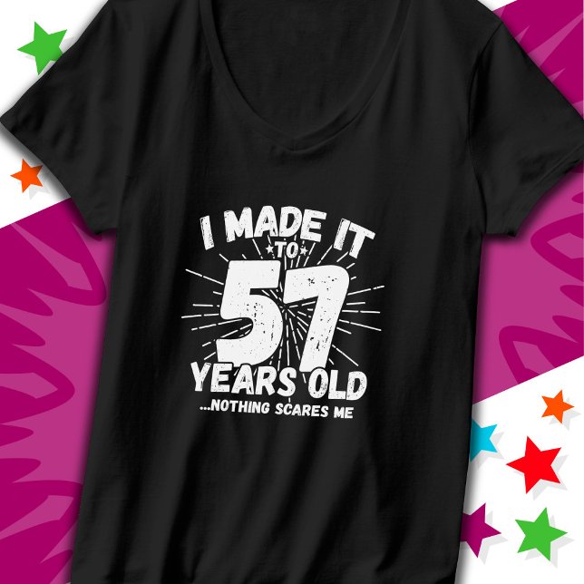 Camiseta 57 anos Sarcástico Meme Engraçado 57º aniversário (Criador carregado)