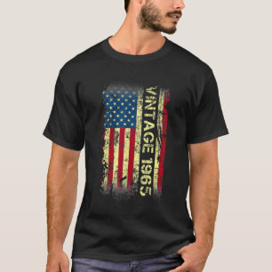 Camiseta 57 anos Vintage 1965 American Flag 57th Birth