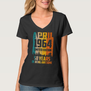 Camiseta 58º Aniversário 58 Anos Incrível Desde Abril De 19