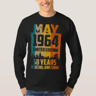 Camiseta 58º aniversário 58 anos incrível desde maio de 196