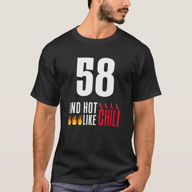 Camiseta 58º aniversário Mulheres Homens Engraçados Quente  (Frente)