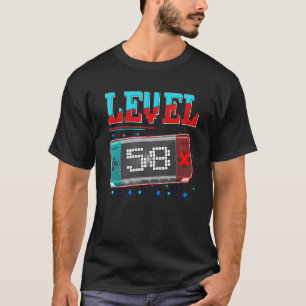 Camiseta 58º aniversário Nível 58 Jogador completo 58 anos