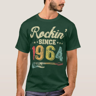 Camiseta 58º aniversário Vintage Guitar Rockin desde 1964 G