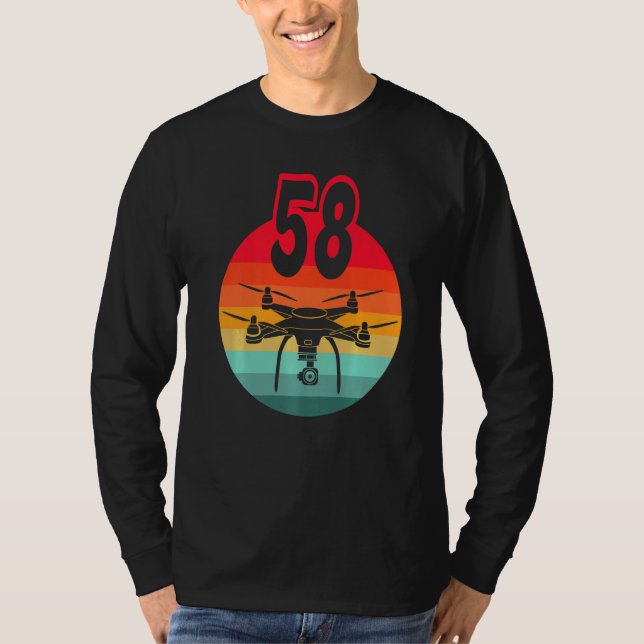 Camiseta 58.º aniversário I - Drones com controle remoto re (Frente)
