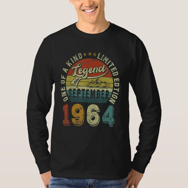 Camiseta 58 Anos 58. Legenda de aniversário desde setembro (Frente)