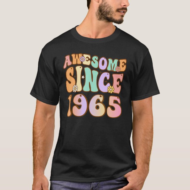 Camiseta 58 anos de idade incrível desde 1965 58º aniversár (Frente)
