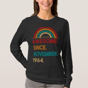Camiseta 58 anos de idade incrível desde novembro de 1964 5
