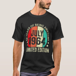 Camiseta 58 anos julho 1964 58º aniversário