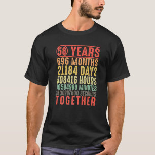 Camiseta 58 anos juntos 58 anos de pais casados