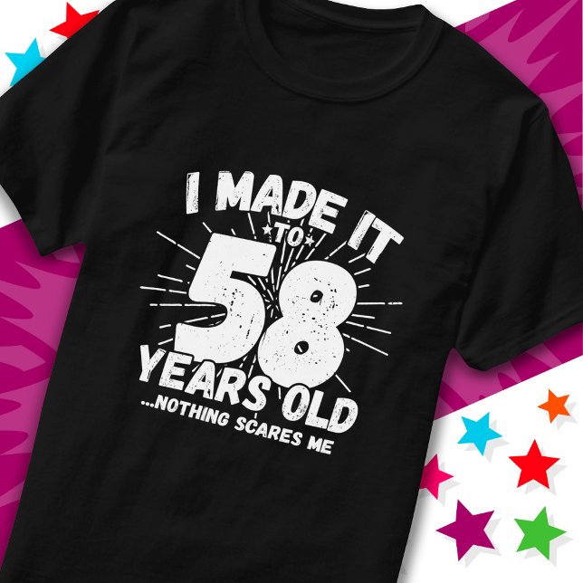 Camiseta 58 anos Sarcástico Meme Engraçado 58º aniversário (Criador carregado)