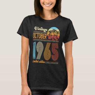 Camiseta 58 anos Vintage de aniversário outubro de 1965 Mul
